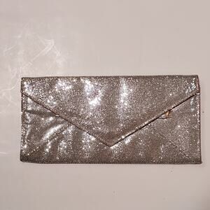 Victoria’s Secret Silver Pink Sequin Glitter Small Clutch Bag Handbag Formal